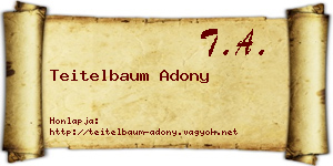 Teitelbaum Adony névjegykártya